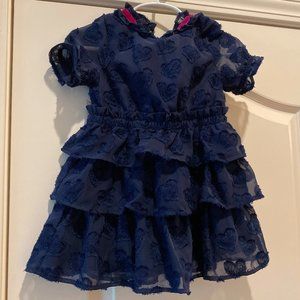 Genuine Kids OshKosh Blue dress hearts ruffles 2T